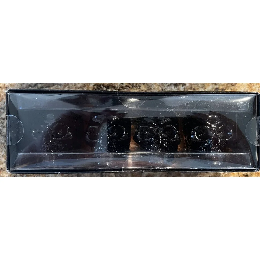 Christian Siriano Halloween Black Skull Candle Set Of‎ 4 NIB Each 2